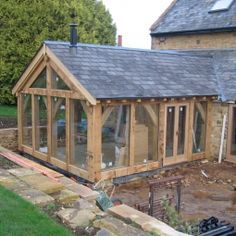 Timber Frame Cottage, Timber Frame Extension, Oak Framed Extensions, Cottage Extension, Garden Room Extensions, Timber Frame Barn, Oak Framed Buildings, Room Extensions, House Extension Design