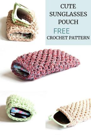 Crochet Sunglasses Case for summer lined with fabric Crochet pattern with skill level easy. Quick and fun crochet pattern. FREE crochet pattern for summer. Crochet Cute Sunglasses Pouch. . #crochetpattern #freecrochetpattern #crochetsunglassescase #freecrochet Crochet Sunglasses Case, Crochet Sunglasses, Crochet Eyeglass Cases, Fabric Crochet, Glasses Pouch, Yarn Ideas, Crocheted Bags, Bags Crochet, Crochet Case