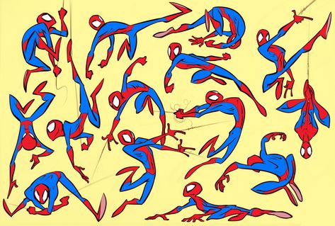 spiderman action poses, Spiderman Poses Reference, Spider Man Poses, Spiderman Poses, Spiderman Drawing, Spiderman Art Sketch, Spiderman Artwork, Spider Art, Gesture Drawing, Poses Reference