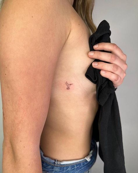 Hummingbird Tattoos | Tattoofilter Small Dainty Hummingbird Tattoos, Small Hummingbird Tattoo Fine Line, Tiny Hummingbird Tattoos, Bird Tattoo Side Ribs, Owl And Hummingbird Tattoo, Hummingbird Fineline Tattoo, Fine Line Humming Bird Tattoo, Hummingbird Tiny Tattoo, Humming Bird Fine Line Tattoo