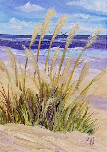 Daily Paintworks - "806. Dance of the Sea Oats" - Original Fine Art for Sale - © Ellen Rich Sea Oats, Gallery Website, Daily Paintworks, Fine Art Gallery, New Artists, Original Fine Art, Original Oil Painting, Original Oil, Art For Sale