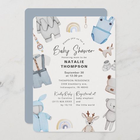 Blue Baby Clothes, Twin Boys Baby Shower, Virtual Baby Shower Invitation, Twin Baby Boys, Twins Baby Shower Invitations, Boy Shower Invitations, Elephant Baby Shower Invitations, Baby Shower Invitaciones, Twins Baby Shower