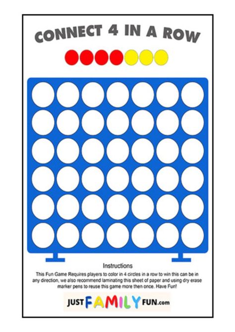 As interactive games such as connect 4 in a row make learning fun, enjoyable and exciting, children are more likely to retain the information. With this in mind, we’ve listed a few fun ways you can use connect 4 in a row to help your preschoolers, kindergarten, or older children learn or prepare for a test. Paper Games For Kids, 4 In A Row, Connect Four, Connect 4, Printable Board Games, Make Learning Fun, Interactive Games, Paper Games, Classic Board Games