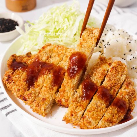 Air Fryer Chicken Katsu, Chicken Katsu Sauce, Katsu Recipes, Plaid Apron, Chefs Plate, Chicken Katsu, Pork Cutlets, Air Fried Chicken, Air Fryer Recipes Chicken