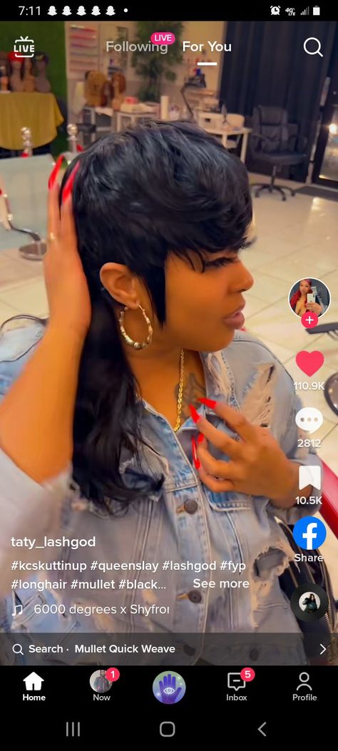 27 Piece Quick Weave Mullet, Kelly Cut Quick Weave, Mullet Weave, Mullet Hairstyles For Black Women, Weave Mullet, Quick Weave Mullet Black Women, Mullet On Black Women, Quick Weave Mullet, Mullet Quickweave Black Women