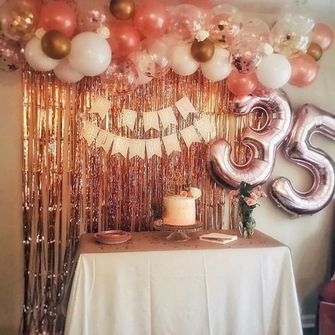 35th Birthday Decor, 35th Birthday Ideas For Her Decorations, 35th Birthday Party Ideas, 35th Birthday Ideas For Her, Thirty Fine, 35 Birthday Decorations, Birthday Ideas Nyc, Hello Thirty, Gold Birthday Party Decorations