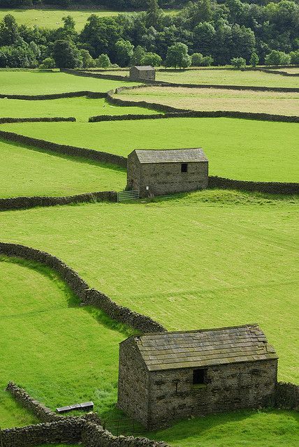 Stone Buildings, Ireland Landscape, Stone Barns, Green Field, Irish Eyes, Yorkshire England, Yorkshire Dales, England And Scotland, Old Barns