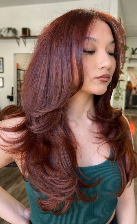 Copper Mahogany, copper mahogany hair colour, copper hair color, dark copper hair color Copper Hair Dark, Dark Red Hair Color, Mahogany Hair, Skin Tone Hair Color, Hair Color Orange, Red Hair Inspo, Wine Hair, Fall Hair Color Trends, Ginger Hair Color