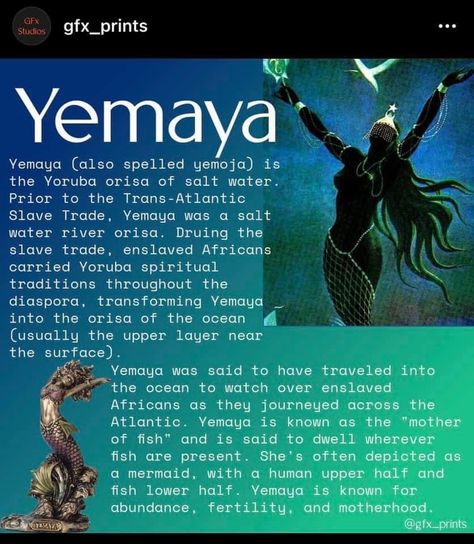 Yoruba Deities, Yemaya Orisha, Yoruba Orishas, African Traditional Religions, Goddess Spirituality, Ancient Egyptian Deities, African Mythology, African Goddess, World Mythology