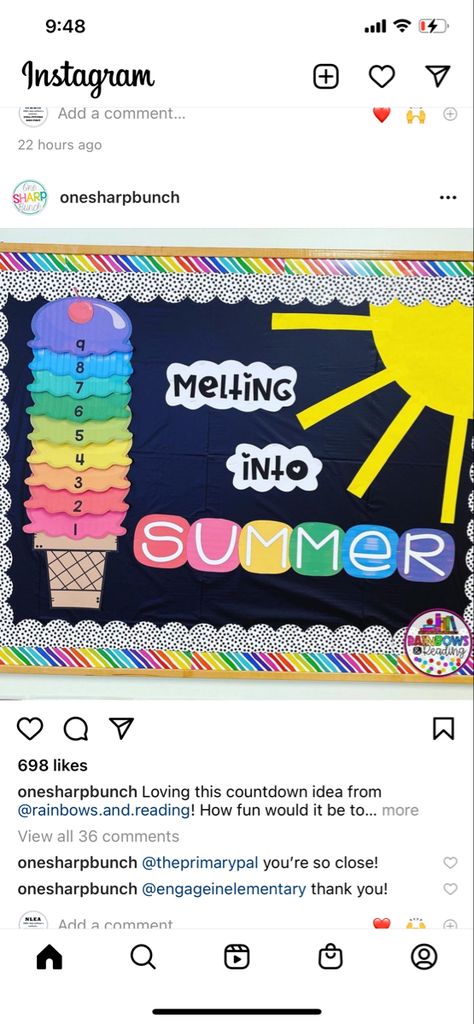 Melting Into Summer Bulletin Board, End Of School Year Classroom Door, Count Down To Summer Classroom Door, End Of School Bulletin Boards, School Countdown Bulletin Board, End Of Year Countdown Bulletin Board, Summer Bulletin Boards For Work, End Of Year Classroom Door Ideas, End Of School Year Bulletin Board Ideas