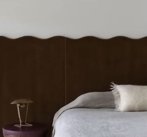 Squiggle Headboard, Curvy Headboard, Wavy Headboard, Wavy Wood, Curved Headboard, Wood Headboard, Furniture Details, House Interior, Sweet Home