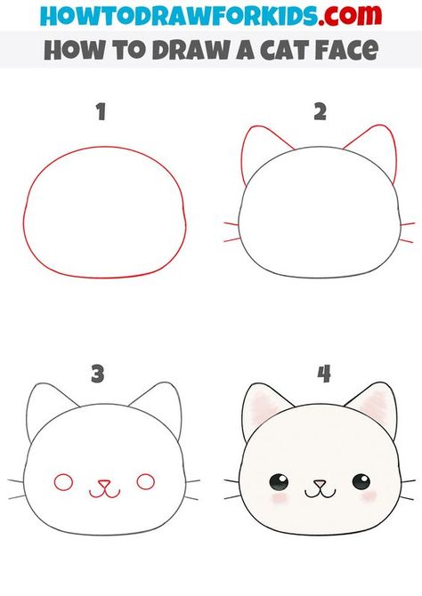 How to Draw a Cat Face Drawings step by step for kids #drawingsstepbystepforkids Drawing ideas #drawingideas Drawing ideas for kids #drawingideasforkids 4.88 Doodle Cat Drawing, How To Draw A Cat Step By Step Easy, Drawing For Kids Step By Step, Cute Animal Doodles Step By Step, Cute Easy Drawings For Kids Simple, Easy Animal Drawings For Kids, How To Draw Easy Step By Step, Easy Drawings Tutorial, How To Draw Cat