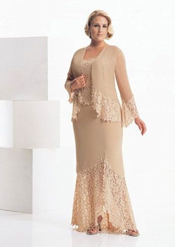 Champagne Dresses, Mother Of The Bride Plus Size, Mother Of The Bride Suits, Gown With Jacket, Summer Gowns, Sukienki Plus Size, Sewing Dress, Dress Trims, Mother Of The Bride Gown