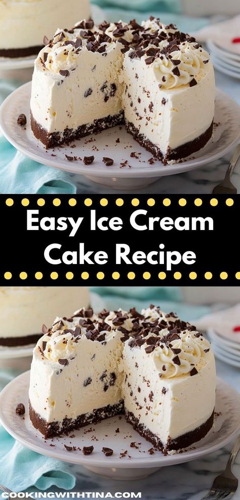 Looking for a fun and delicious way to celebrate? This Ice Cream Cake Recipe is ideal for parties and birthdays. With its creamy layers and vibrant toppings, it’s a family-friendly dessert everyone will love. Copycat Dairy Queen Ice Cream Cake, Ice Cream Cakes Homemade, Easy Ice Cream Cake Recipe, Chocolate Chip Ice Cream Cake, Piped Cake, Layered Ice Cream Cake, Ice Cream And Cake, Dairy Queen Ice Cream Cake, Easy Ice Cream Cake