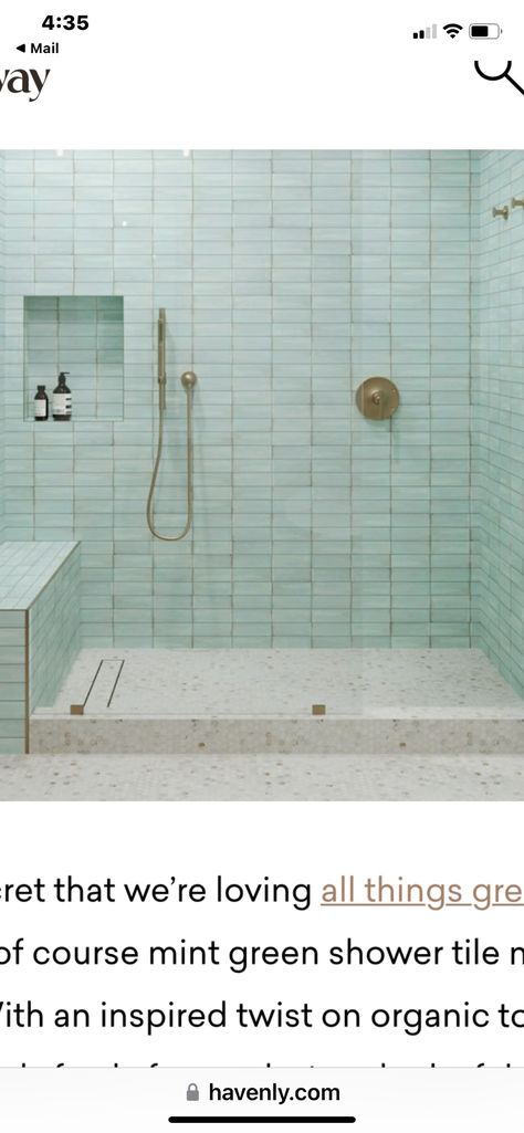 Mint Green Shower Tile, Mint Tile Bathroom, Mint Green Tile Bathroom, Palm Springs Bathroom, Green Shower Tile, Magnolia Bathroom, Mint Green Bathrooms, Bathroom Layout Ideas, White Tile Shower