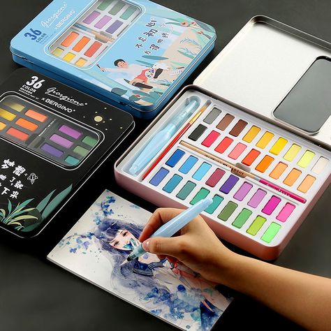 Art Studio Organization, Art Painting Supplies, Watercolor Kit, Fancy Art, Watercolor Paint Set, Diy School Supplies, Gouache Art, Asian Babies, Hello Kitty Iphone Wallpaper