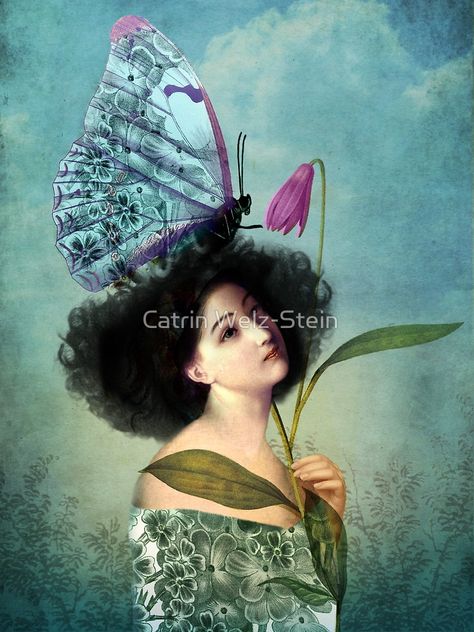 In the Butterfly Garden by Catrin Welz-Stein Christian Schloe, The Butterfly Garden, Pop Surrealism, Arte Fantasy, Wassily Kandinsky, Butterfly Garden, The Butterfly, A Butterfly, Surreal Art