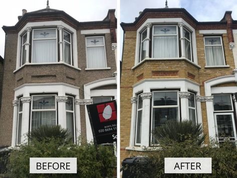 Pebble dash removal - Paul Brick Pointing Modern Pebble Dash Exterior, Pebble Dash, Exterior House Renovation, Paint Remover, Natural Ventilation, Brickwork, Exterior Brick, Brick Wall, House Exterior