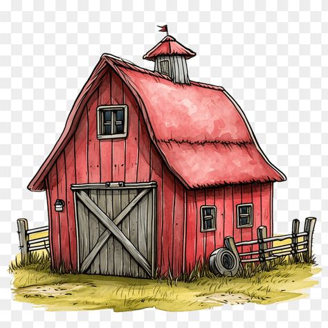 Barn clipart Barn Coloring Pages, Barn Illustration, Barn Drawing, Wooden Barn, City Farm, Cartoon House, Girl With Brown Hair, Barn Painting, Cat Clipart