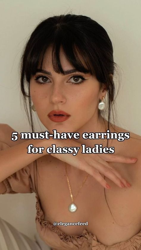 348K views · 873 shares | Elegant earrings for classy women - These 5 earrings types are perfect for formal occasions, work, and everyday eleagnt look! #classyearrings #elegantearrings #elegantaccessories #elegancetips #affluentwomen #elegantwoman #classylady #quietluxuryfashion #oldmoneyoutfits #oldmoneyaesthetic #oldmoneyinspo #chicstyle #howtobealady | Elegant Wardrobe | Chic & Classy Outifts Inspo | Jungle · I've Been In Love Elegant Earrings Classy, Elegant Wardrobe, Earring Frame, Playful Jewelry, Colorful Headbands, Feminine Earrings, Classy Earrings, Dazzling Earrings, Rich Women