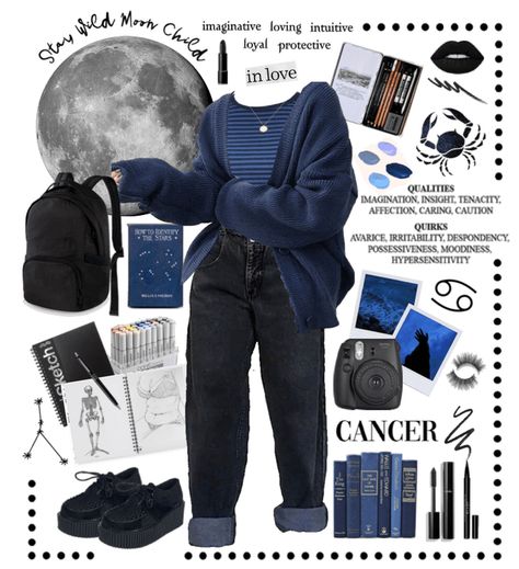 Ravenclaw Outfits Casual, Outfits For Cancers, Cute Ravenclaw Outfits, Astronomy Student Aesthetic Outfit, Ravenclaw Fall Outfit, Raven Claw Aesthetic Outfits, Modern Ravenclaw Outfit, Ravenclaw Winter Outfits, Moongirl Aesthetic Outfits