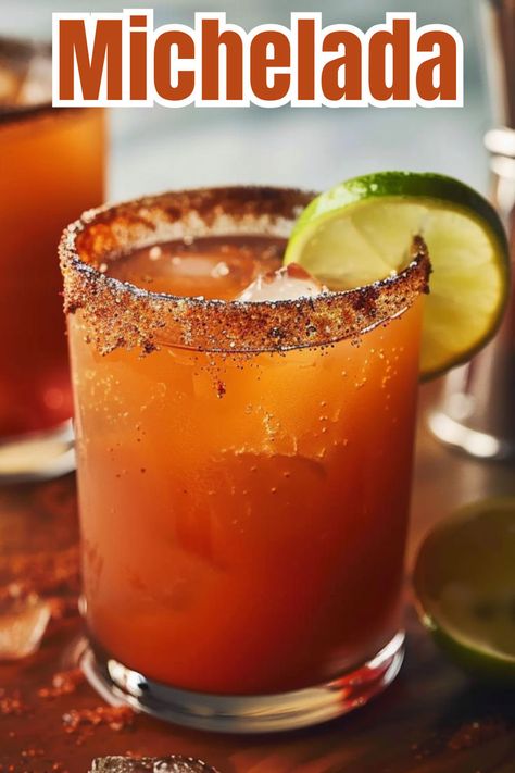 Refresh your taste buds with a classic Michelada! This zesty and savory beer cocktail combines tomato juice, lime, and a dash of hot sauce for a perfect summer drink. Click to discover the full recipe and enjoy this Mexican favorite at home. Mexican Alcoholic Drinks, Fruity Summer Drinks, Michelada Recipe, Easy Cocktail Recipe, Mexican Cocktails, Most Popular Cocktails, Beer Cocktail, Mexican Beer, Mexican Drinks