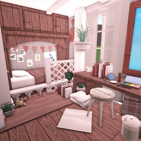 Space Fillers For Bloxburg, Bloxburg Entry Way Ideas Aesthetic, Cottagecore Bloxburg Bedroom, Kid Bloxburg Room, Kid Room Bloxburg, Bloxburg Kid Bedroom Ideas, Bloxburg Lounge Ideas, Bloxburg Bedroom Ideas For Kids, Bloxburg Shelf Ideas