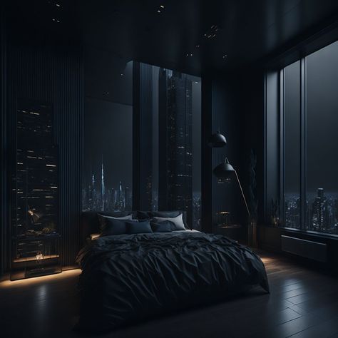 #livingroom #interiorlovers #walldecoration #deco #art #interiordecoration #all #interiordesigner #homedecorlovers #interiorstyle #livingroomdecor #decorations Dark Luxury Bedroom Black, Black Aesthetic Bedroom Ideas, Black Themed Bedroom, Dark Luxury Bedroom, Minimalist Bedroom Aesthetic, Black Luxury Bedroom, Dark Modern Bedroom, Bedroom Architecture, Romantic Living Room