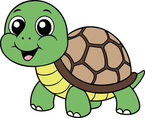 Cute Turtle Illustration Cute Turtle Cartoon, Turtle Clipart, Turtle Illustration, Cartoon Turtle, Doodle Frames, Kindergarden Activities, Cute Turtle, Cute Turtles, Heart Tree