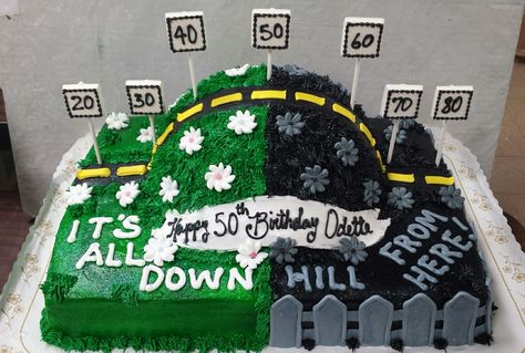 Over the Hill birthday cake is a favorite for humorous play on age. Over The Hill Cake Ideas, Over The Hill Cakes Women, Over The Hill Cake, Over The Hill Party, 40 Cake, Over The Hill Cakes, Over The Hill Birthday, 60th Bday, 40th Cake