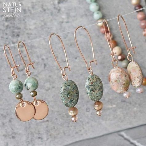 Diy Jewelry Earrings, Beaded Earring, Earrings Inspiration, Homemade Jewelry, Handmade Wire Jewelry, Diy Schmuck, Bead Jewellery, Jewelry Projects, Jewelry Tutorials