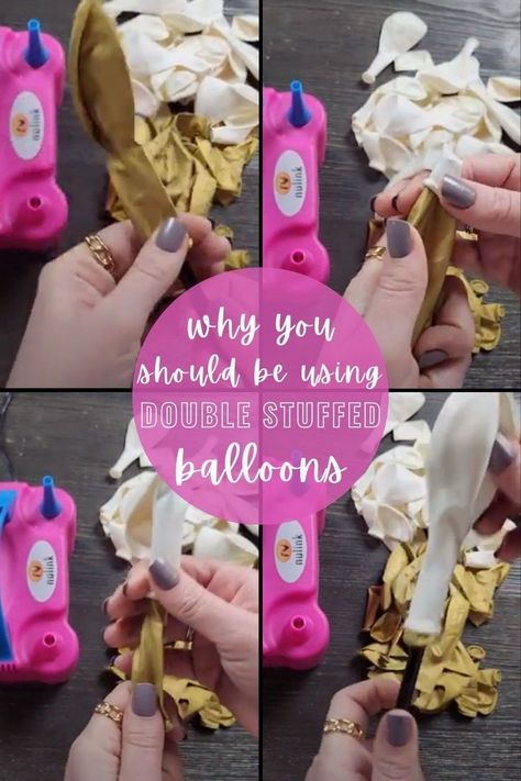 Ever wonder why balloon professionals double stuff their balloons when making balloon garlands? Double stuffing balloons allows you to get customized balloon colors on a budget. Check out this tutorial to learn why double stuffing balloons can be important and other balloon garland tips and tricks. Balloon Garland Tips, Balloon Colors, Diy Wood Stain, First Birthday Balloons, Balloon Holders, Diy Cream, Fiesta Theme Party, One Balloon, Diy Balloon Decorations