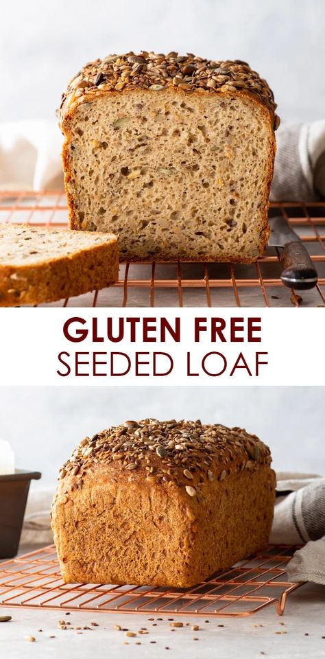 Easy Gluten Free Bread Recipe, Easy Gluten Free Bread, Gluten Free Bread Recipe Easy, Gluten Free Bread Recipe, Seeded Bread Recipes, Gluten Free Bread Machine, Homemade Gluten Free Bread, Easy Bread Recipe, Gluten Free Sandwich Bread