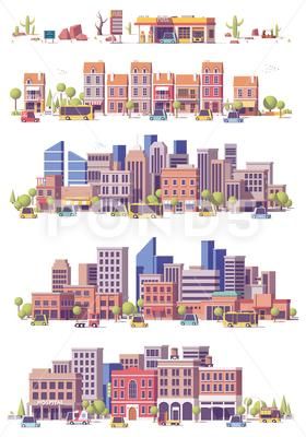 2d City Illustration, Building Icon, Building Drawing, Building Illustration, Props Art, City Cartoon, Landscape Concept, City Illustration, City Scene