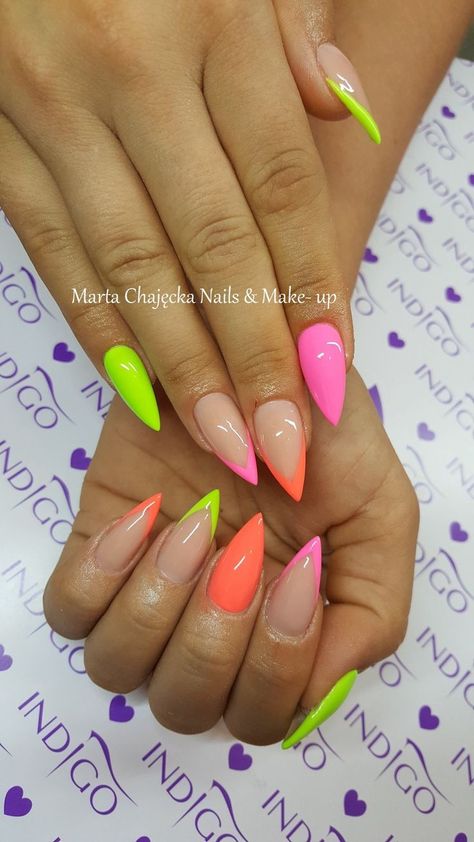 Nails 2023, Neon Nails, Hot Nails, Funky Nails, Pretty Acrylic Nails, Fancy Nails, Chic Nails, Dope Nails, Creative Nails