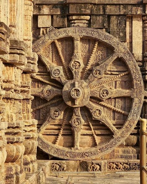 Sun Temple, Konark, India 🇮🇳 . ☀️ . 🛕 . 🌏 The Konark Sun Temple, located about 35 kilometres northeast from Puri on the northeastern coast of Odisha,, India, is a splendid example of ancient Indian architecture and sculpture. It was built in the 13th century CE under the patronage of King Narasimhadeva I of the Eastern Ganga Dynasty. The temple is dedicated to Bhagwan Surya, the Sun God, and is designed as a monumental chariot with 24 intricately carved stone wheels, symbolizing the hours of... Konark Temple, Konark Sun Temple, Temple Images, Sun Temple, Ancient Indian Architecture, Temple Photography, Visit India, Kali Goddess, Sun God