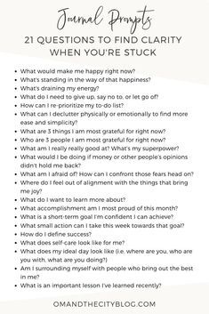 Journal Prompts To Get Out Of Your Head, Journal Prompts Feeling Stuck, Feeling Stuck Journal Prompts, Journal Prompts When Feeling Stuck, Journal Prompts To Get Unstuck, Journal Prompts To Move On, Clarity Journal Prompts, Journal Prompts When You Feel Stuck, Journaling When Feeling Down