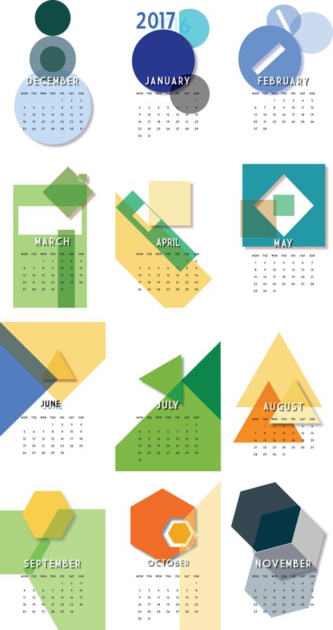 minimalist geometry  calendar 2017 Calendar Minimalist, Calendar 2017, Calendar Design, Geometric Shapes, Geometry, Minimalist Design, Pie Chart, Typography, Design