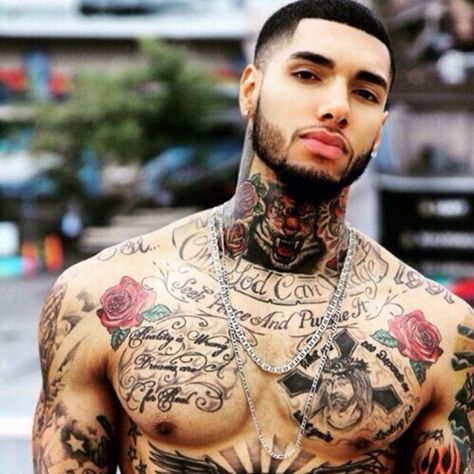 Happy Friday!!!! Enjoy! #sexybrothasofig #sexyblackmen #blackmen #tatted #tattedup #lightskin #handsomemen #handsome #handsomeblackmen #handsomelatinmen #latinmen #pinklips #sexyguys #sexylatinmen #follow Tatoo 3d, Black Men Tattoos, Tatted Men, Latin Men, Men Abs, Chest Tattoo Men, Black Man, Tattoos For Guys, Black Men