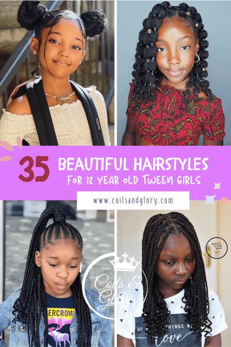 Middle School Black Hairstyles, Cute Hairstyles For 9-10, Natural Hair Picture Day, Middle School Natural Hairstyles Black, Braided Hairstyles For Preteens, Braids For 10yr, Preteen Braided Hairstyles Kids, Preteen Hairstyles Black Hair Natural Hair, Middle School Hairstyles For Girls Black