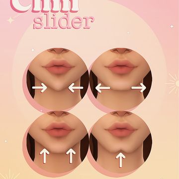 Chin slider | Miiko on Patreon The Sims 4 Miiko Cc Patreon, Aesop Sims 4 Cc, Sims 4 Cc Cas Sliders, Soft Peach Skin Blend Sims 4, Sims 3 Cc Sliders, Sims 4 Cc Jaw Sliders, Sims 4 Cc Cross Eye Slider, Sims 4 Mods Sliders, Facial Features Sims 4 Cc