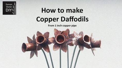 Copper Mushroom Diy, Diy Copper Garden Art, Diy Metal Flowers, Forged Flowers, Metal Flower Art, Metal Flowers Garden, Copper Flowers, Metal Sculpture Artists, Welding Art Projects