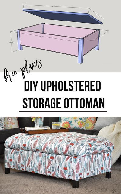 Diy Storage Ottoman, Workshop Layout, Diy Ottoman, Deco Champetre, Rustic Woodworking, Shop Organization, Upholstered Storage, Upholstered Ottoman, Woodworking Furniture