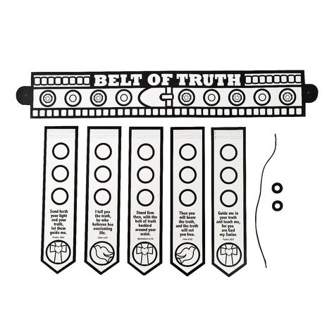 belt of truth Belt Of Truth Craft, Christian Armor, Medieval Vbs, God Activities, Armor Of God Lesson, Belt Of Truth, Vbs Ideas, Bible Crafts For Kids, Lds Primary