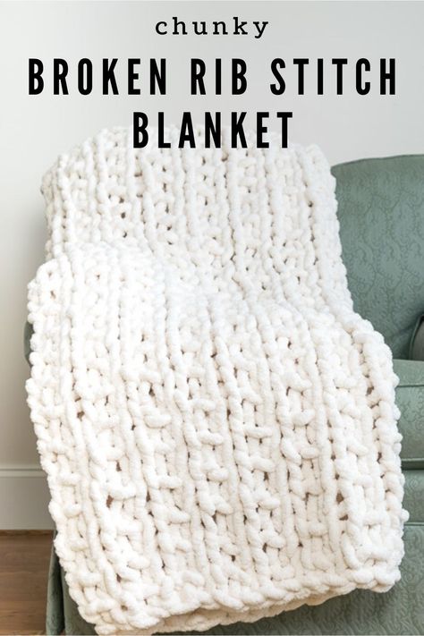 Beautiful Crochet Blanket, Knit Throw Blanket Pattern, Chunky Blanket Pattern, Chunky Knit Blanket Pattern, Free Crochet Baby Blanket, Knit Blanket Pattern, Rib Stitch Knitting, Chunky Crochet Blanket Pattern, Diy Knit Blanket