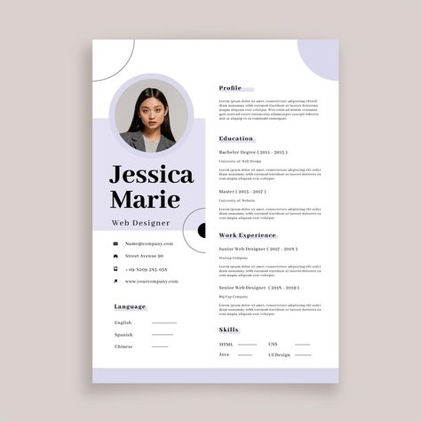 Minimalist cv template with photo Free V... | Free Vector #Freepik #freevector #resume #cv #job #document Word Document Design Creative, Cv Ideas Design, Cv Photo Ideas, Creative Cv Ideas, Curiculum Vitae, Cv Photo, Photo Cv, Curriculum Vitae Design, Cv Ideas