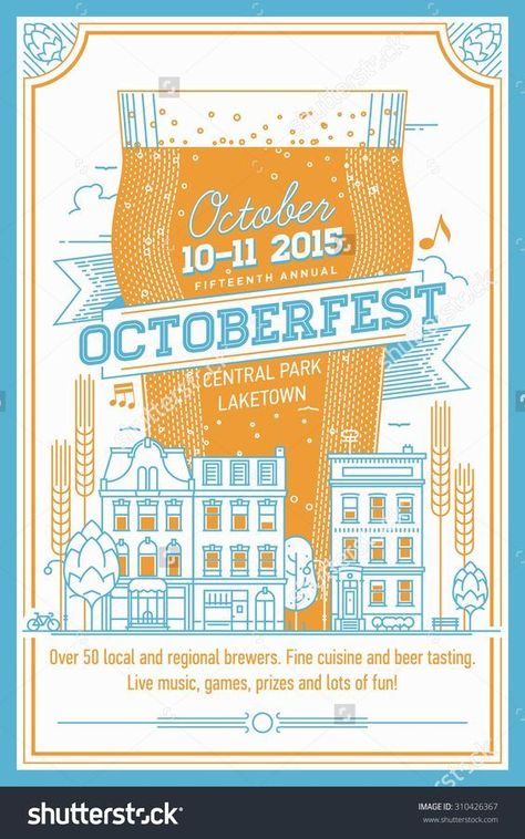 Octoberfest Beer, Beer Festival Poster, Beer Art, Vector Poster, Beer Poster, Beer Fest, Beer Design, Poster Design Inspiration, Beer Festival