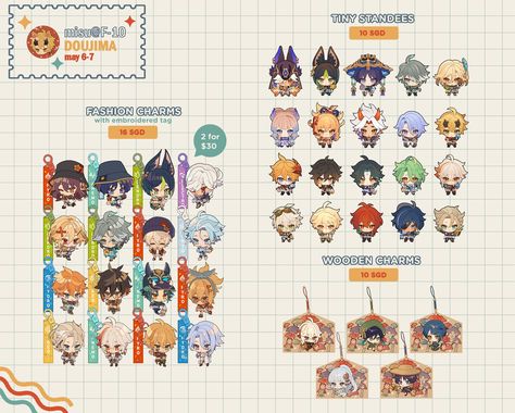 Genshin Merch, Artist Merch, Portfolio Presentation, Artist Alley, Chibi Drawings, Keychain Design, Catalog Design, Cute Keychain, 영감을 주는 캐릭터