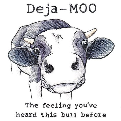 Deja Moo, Cow Embroidery, Moo Cow, Waffle Weave Towels, Freestanding Lace Embroidery, Funny Cow, Farm Cow, H Design, Cows Funny