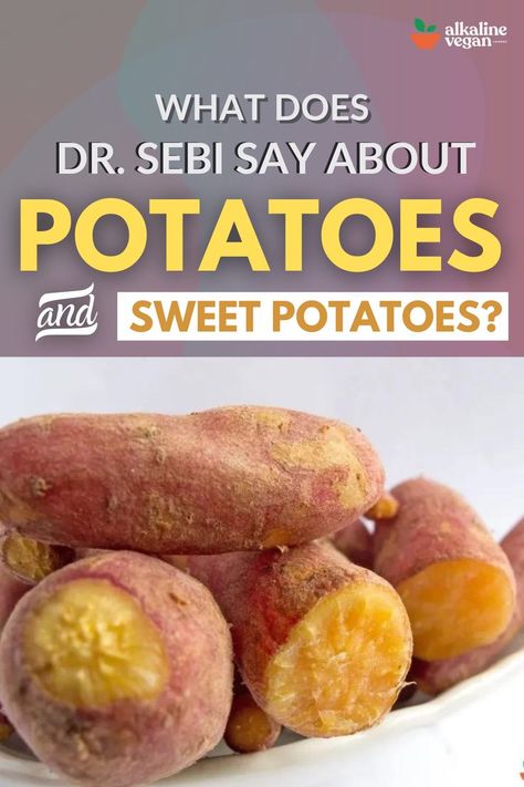 Potatoes and Sweet Potatoes Potatoes And Sweet Potatoes, Potato Varieties, Dr Sebi, Healthy Bites, Alkaline Foods, Sweet Potato Recipes, Healthy Eating Recipes, Vegan Diet, Sweet Potatoes